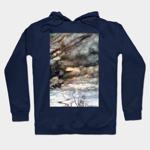 Odin's Ravens - Siegfried and the Twilight of the Gods - Arthur Rackham Hoodie by forgottenbeauty